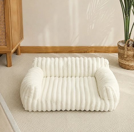 Canapé pour petit Chien blanc doux rembourré