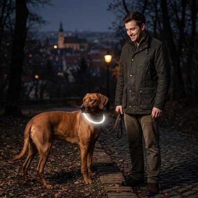 Collier Chien lumineux blanc confortable