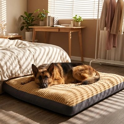 Coussin pour Chien confortable kaki