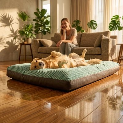Coussin pour Chien content XXL gris