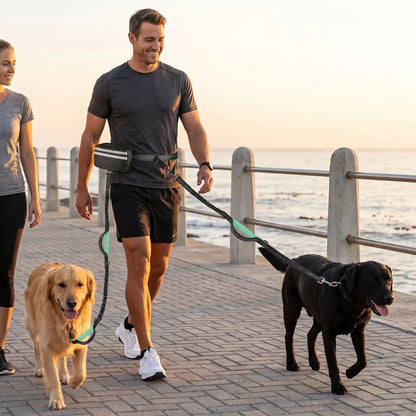 Laisse double pour chien | Mains Libres Anti-Traction