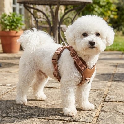 Harnais chien en Y marron durable pour caniche 