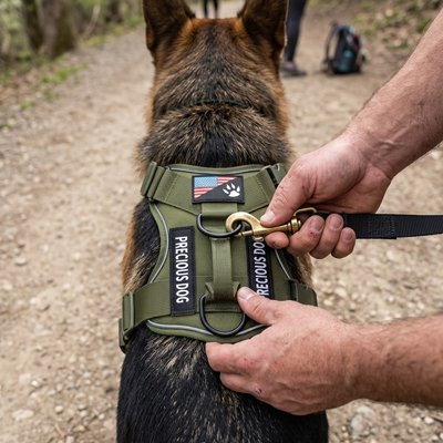 Harnais chien avec double boucles double attaches