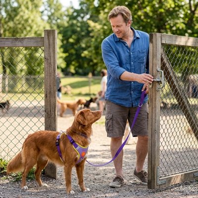 Harnais pour Chien violet ajustable et lavable relâchement rapide