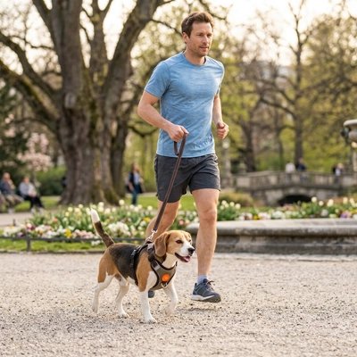 Harnais pour Chien court avec son maitre 