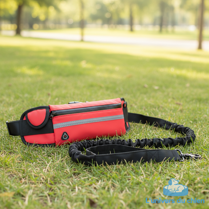 Laisse double pour chien rouge