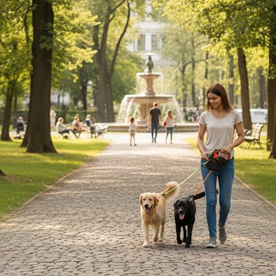 Laisse double pour Chien promenade en sécurité de deux chiens