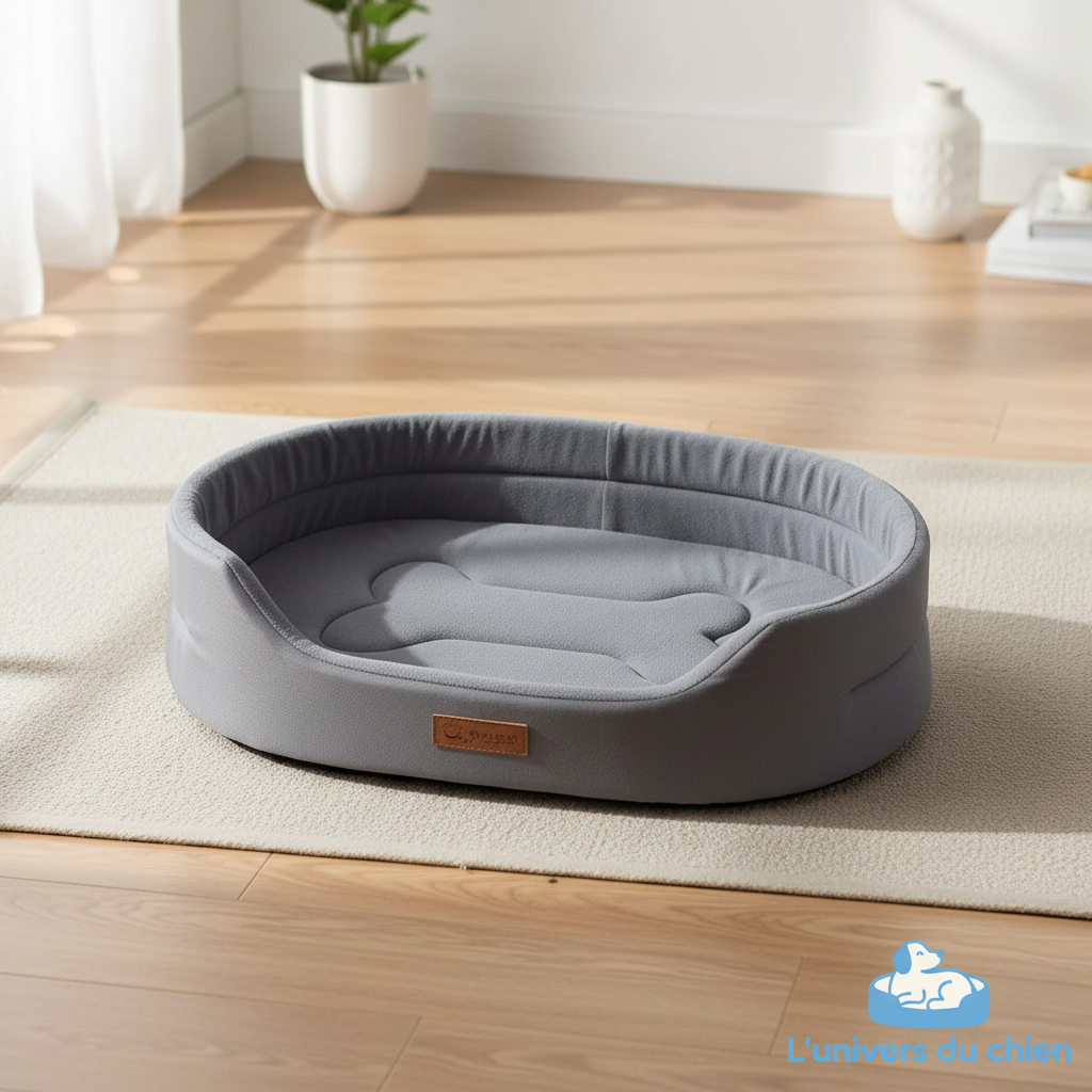 lit oval gris