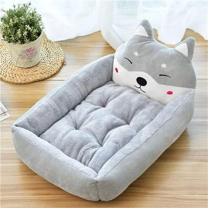 Panier chien gris Matière douce et pelucheuse