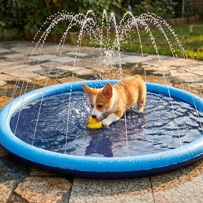 Piscine pour Chien Système de jets d'eau intégré