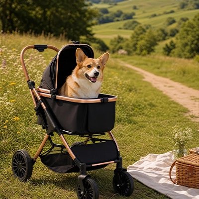 Poussette pour Chien pour promenade coussin amovible