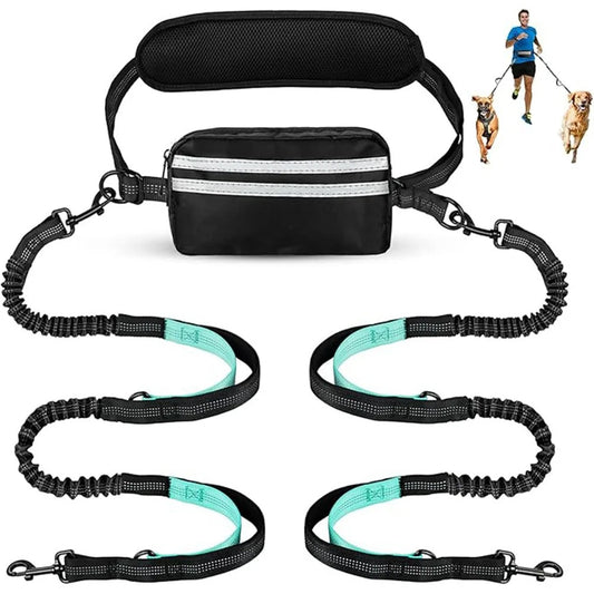 Laisse double pour chien | Mains Libres Anti-Traction