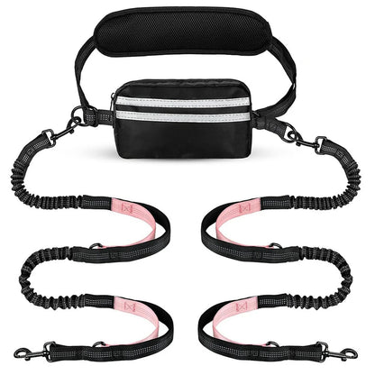 Laisse double pour chien | Mains Libres Anti-Traction