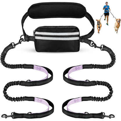 Laisse double pour chien | Mains Libres Anti-Traction