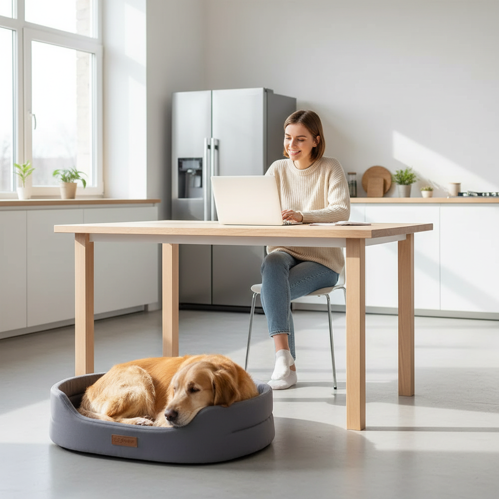 lit pour chien XL Sophie à la cuisine